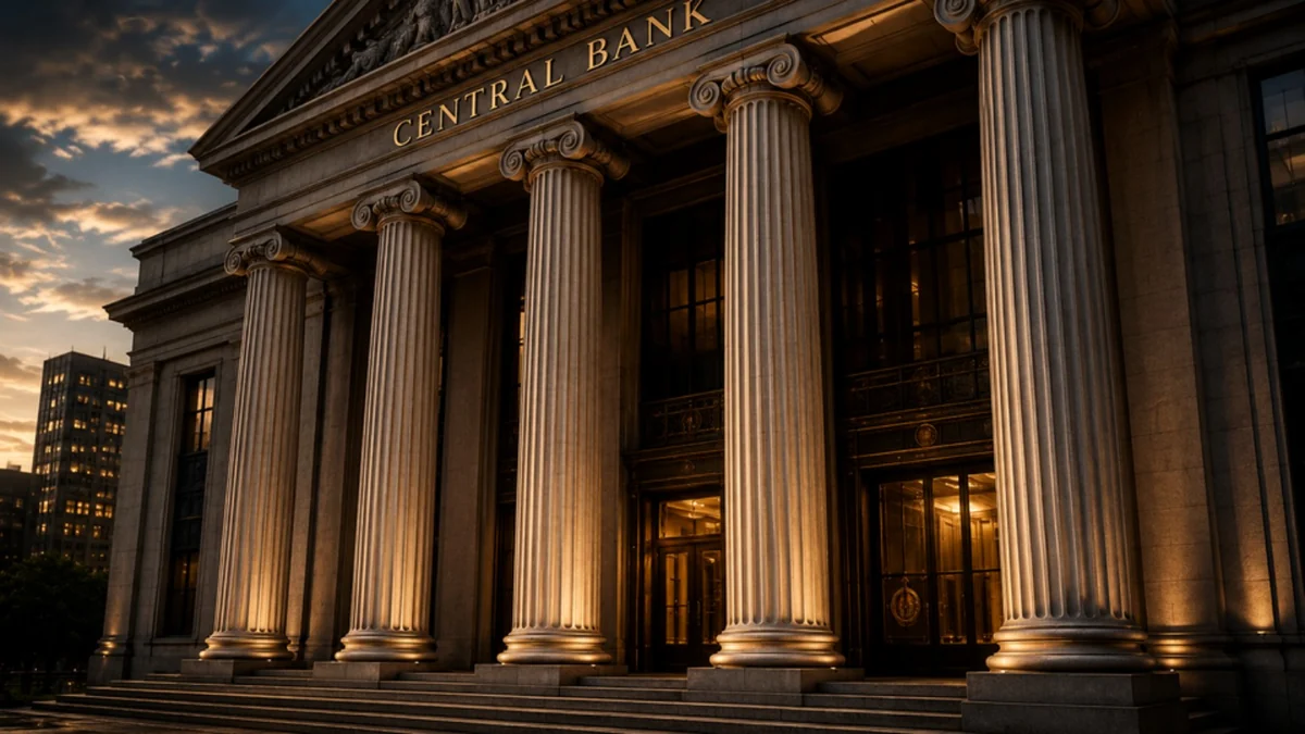 Central banking institution with classical columns