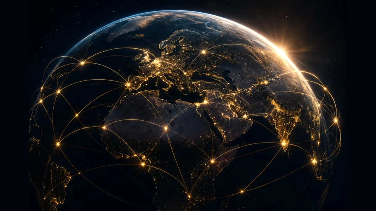Global financial network across continents